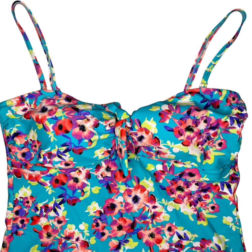 Liz Sport Floral Tankini Bathing Suit Top - Picture 2 of 9